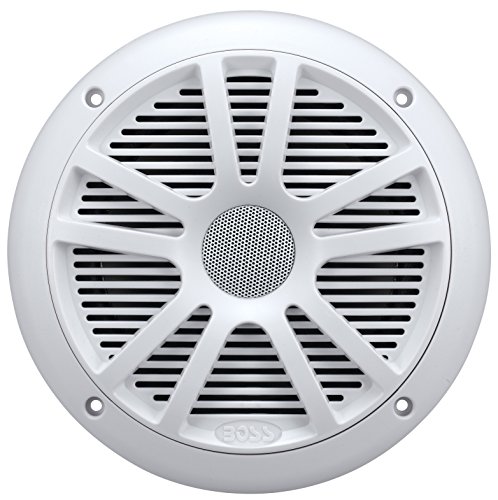 Boss Audio MCKGB350W.6 Combo - Marine Gauge Radio W/Antenna & 2 6.5 Speakers - White, MCKGB350W.6