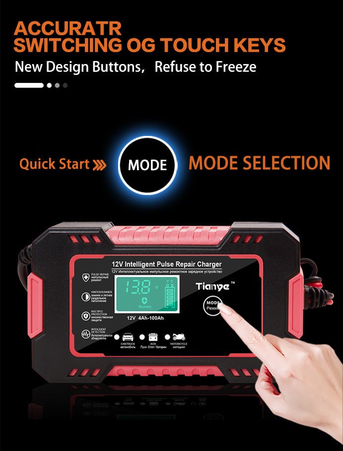 D. World per Auto Moto 12V 6A 5A 4A Caricabatterie Intelligente per Batteria Caricabatterie per Auto 12V Desulfator Con Compensazione Della Temp F