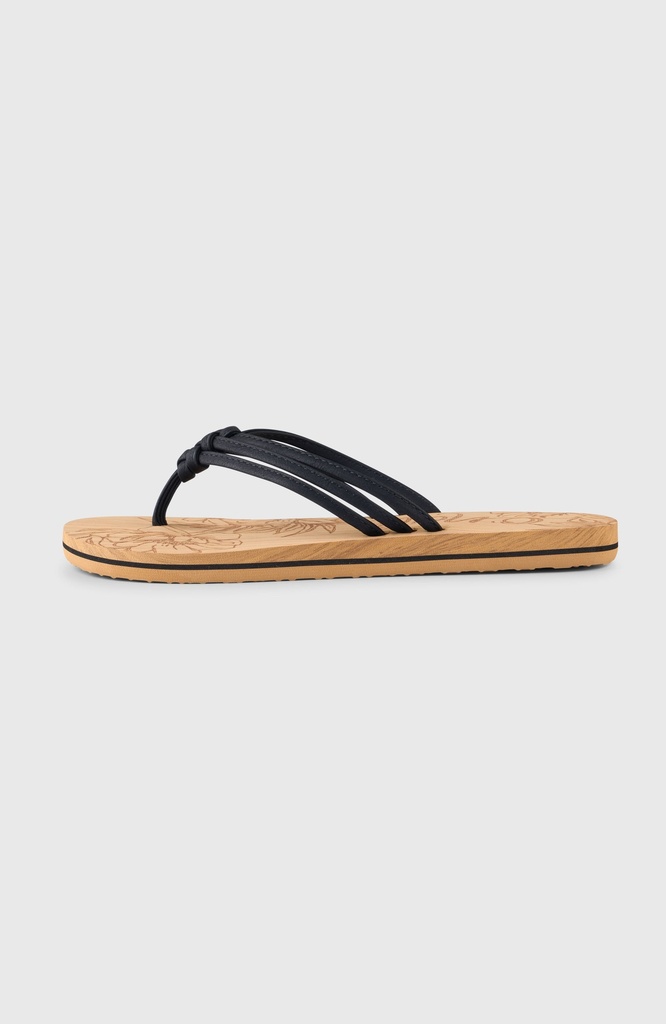 O'Neill Ditsy Sandals Black Out with Flowers - official view 1