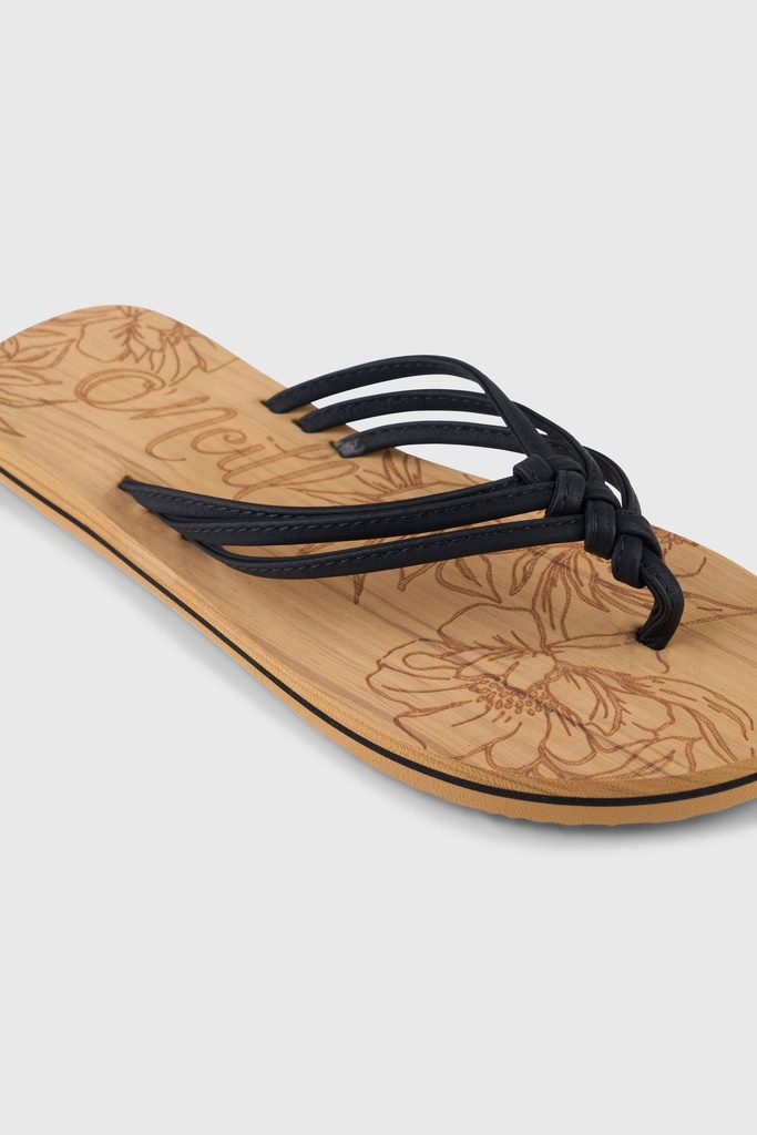 O'Neill Ditsy Sandals Black Out with Flowers - official view 2