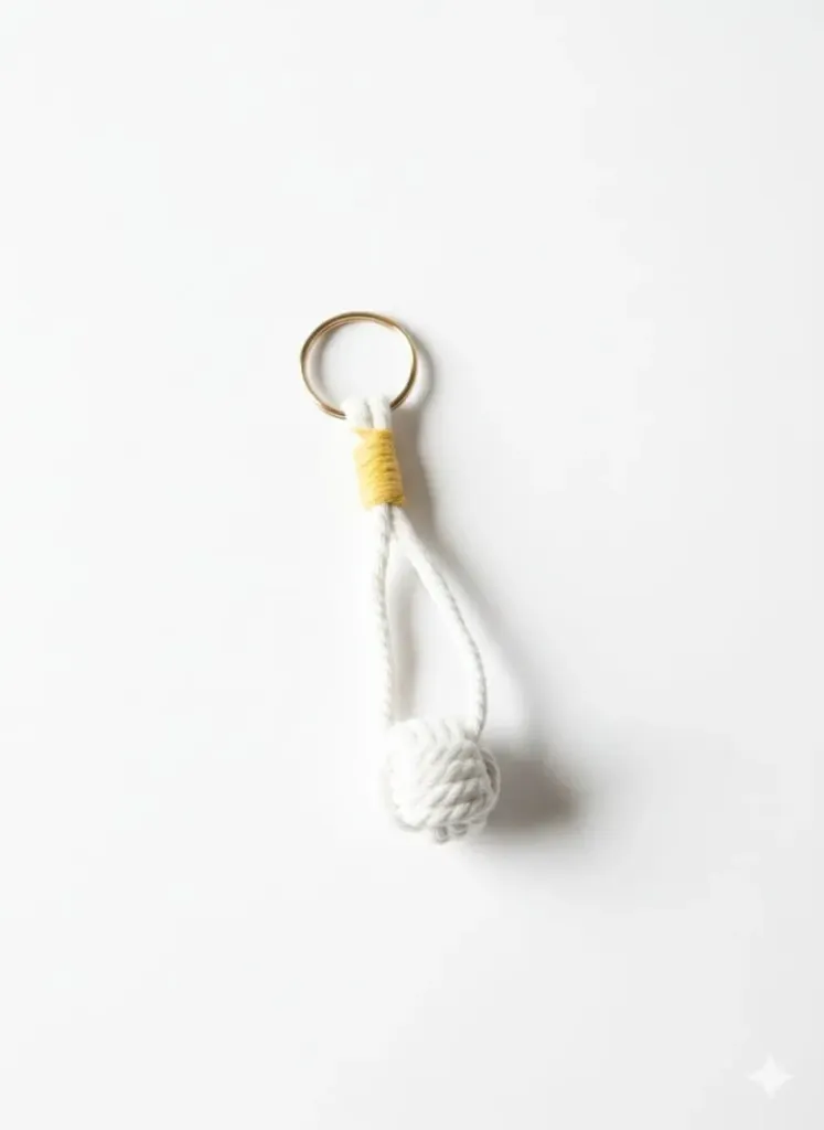 Keychain White Rope