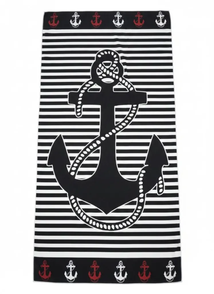 Towel Anchor Stripe Quick Drying Microfiber 70*140cm F