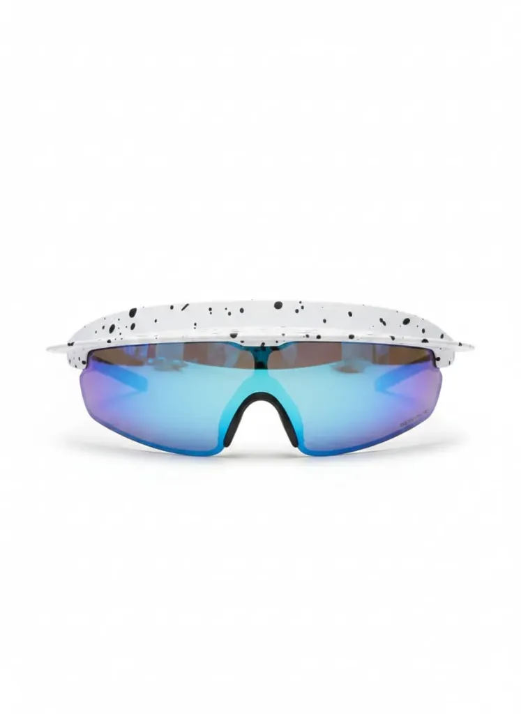 Retro Shield Visor Sunglasses Purple Iridescent Lens