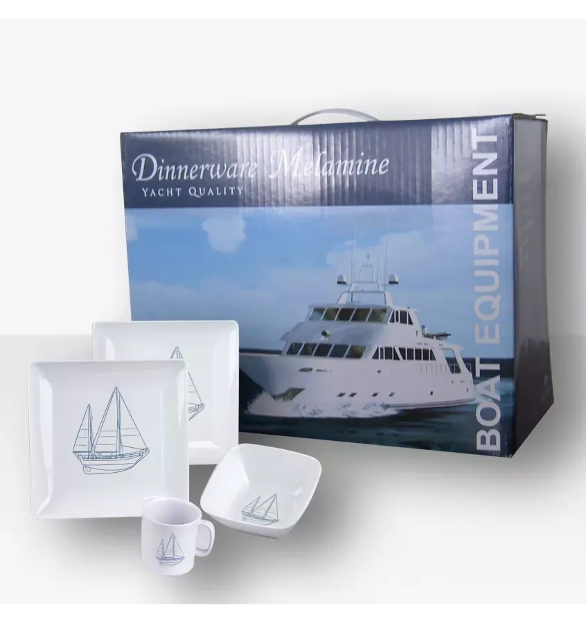 KIT DINNERWARE MELAMINE SAILING 16PCS