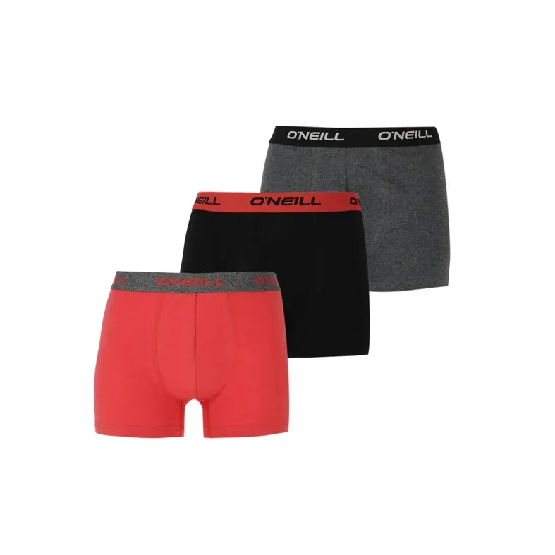 O'Neill Men Boxershorts Uni 3 Tibetan Red Black Dark Gray Melange L
