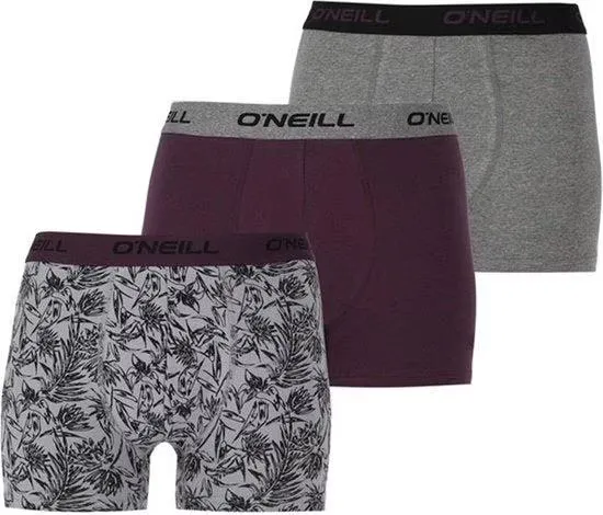 O'Neill Men Boxershorts Uni 2-Pack Lino Print Purple Gray L