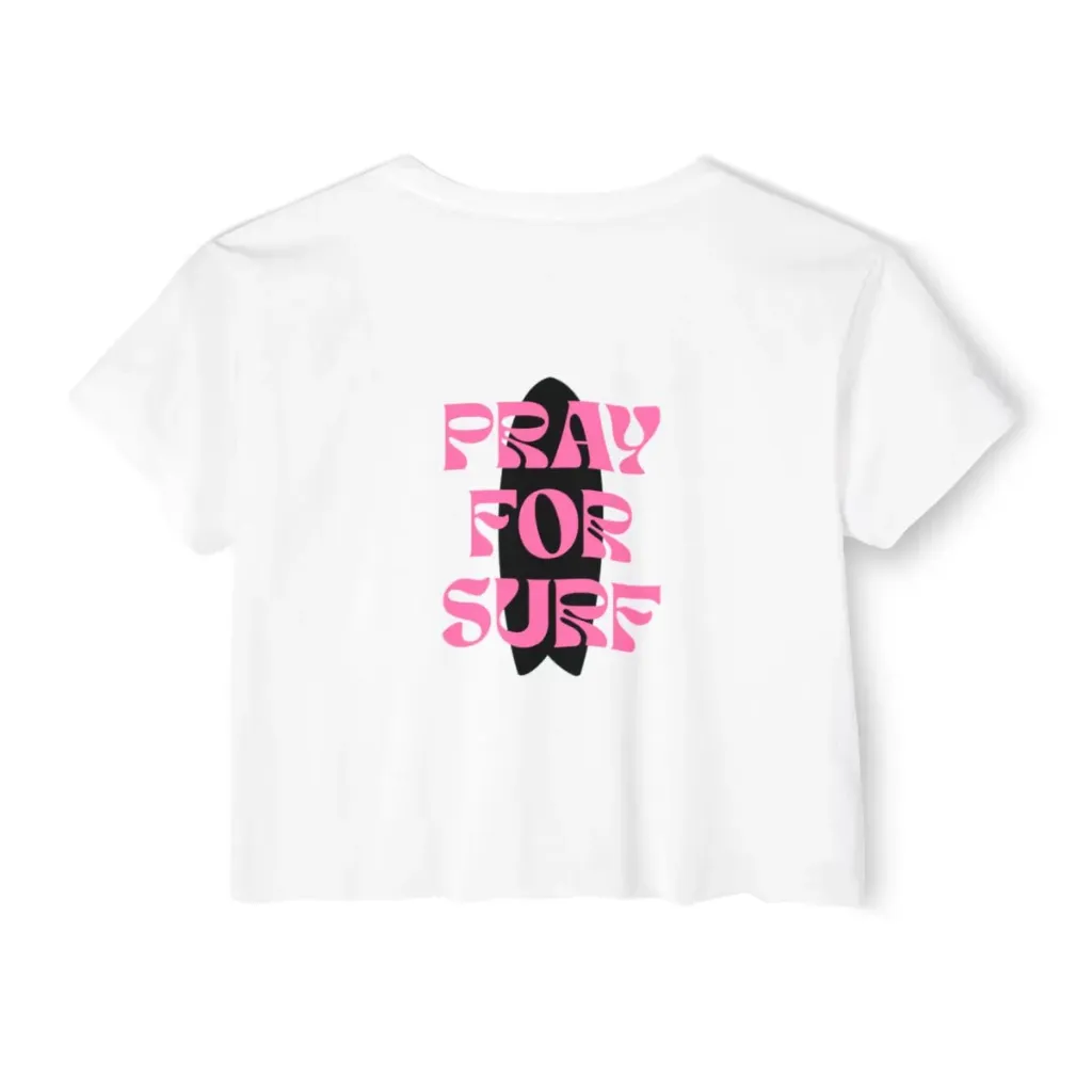Bomba TShirt Pray for Surf Crop Top