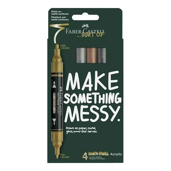 Acrylic marker multimark-set x4 metallic