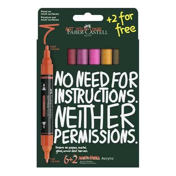 Acrylic marker Multimark-set x6 +2 Flame