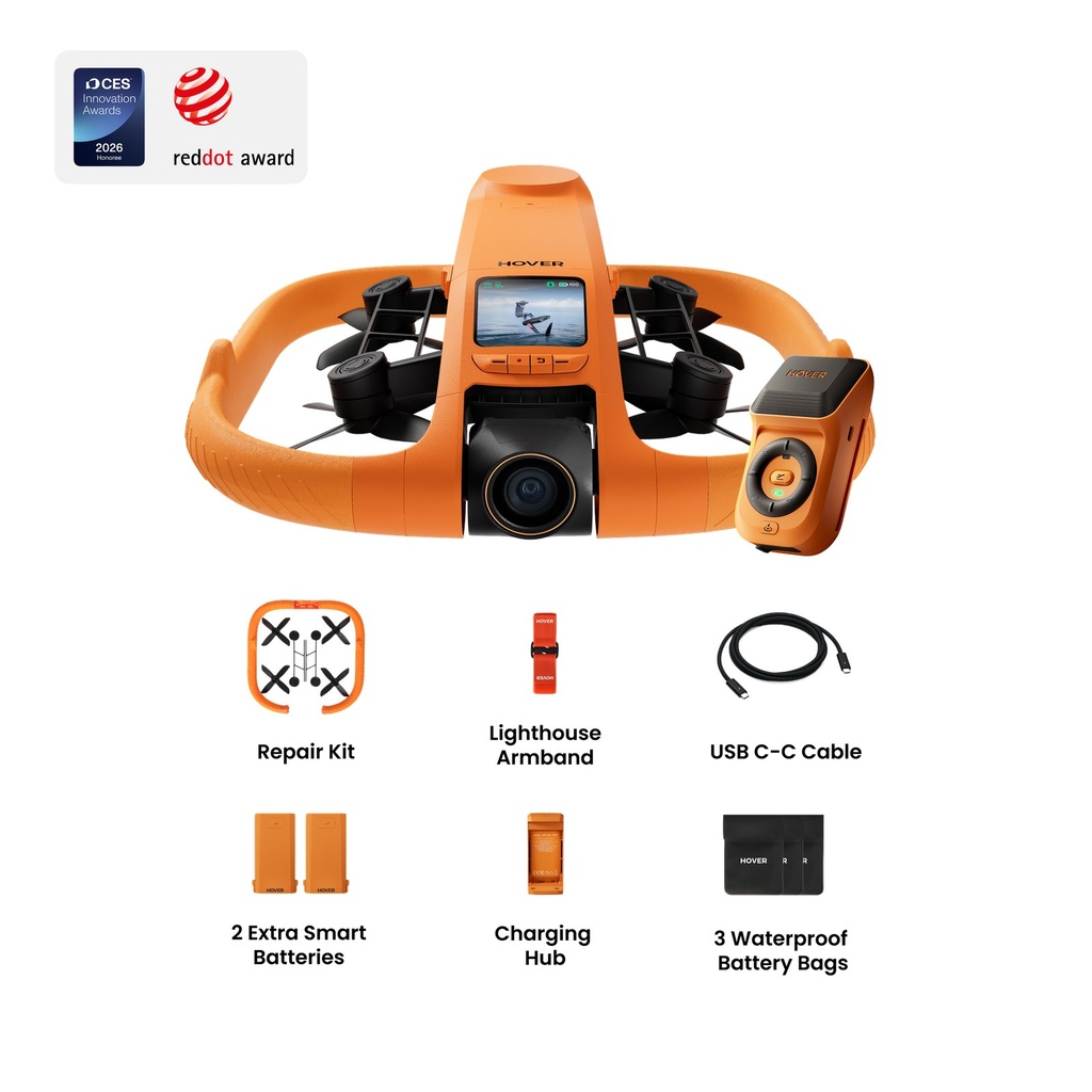 HOVERAir AQUA – Waterproof Drone - Fly More Combo - 3 Batteries (Under 250g)
