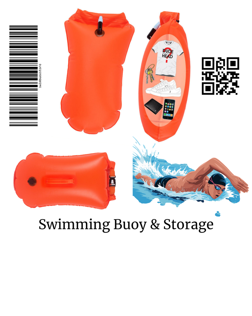 Swimming Float Buoy Large Orange with storage