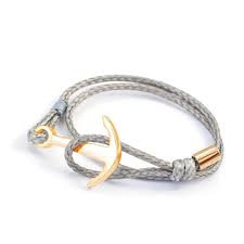 [20394] Silver+Surf bracelet L anchor Pure gold plated F