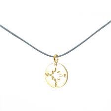 [20255] Silver+Surf Necklace Windrose Gold Plated S F