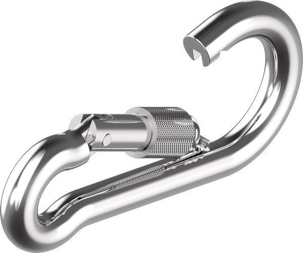 Stainless Steel Spring Hook With Safety Nut M 5x50mm F