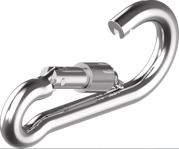 Stainless Steel Spring Hook With Safety Nut M 10x100mm F