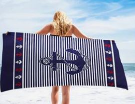 Towel Anchor Stripe  Quick Drying Microfiber 70*140cm F