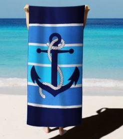 Microfiber Beach Towel ANCHOR  Blue Stripe / 69.85*139.7cm