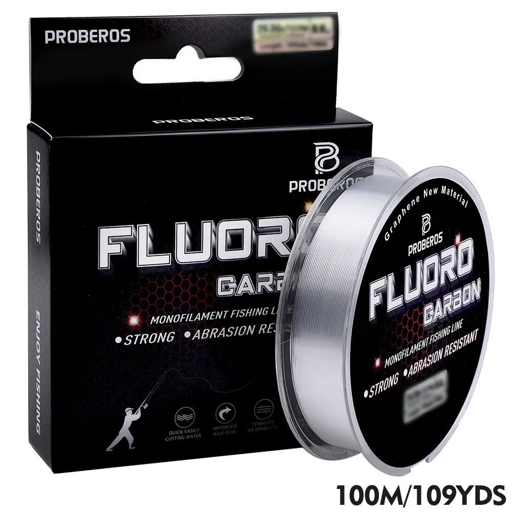 100m Fluorocarbon Fishing Lure Line Carbon Fiber Leader 1.2