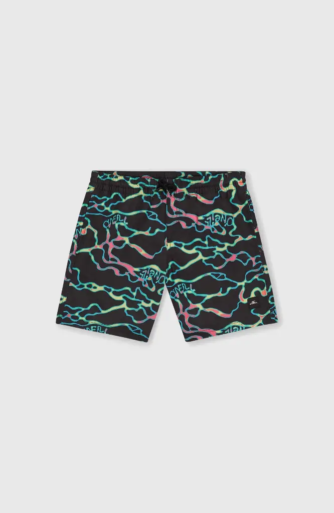 O'NEILL JACK CALI CRAZY 14' SWIMSHORT BLACK OCEAN VIEW 128