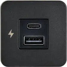 Scanstrut Interior Charging Socket Tile USB-A/USB-C Bezel Black F
