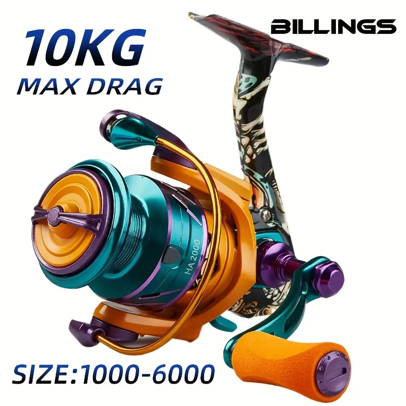 Billings Fishing Reel Teal/Orange HA 6000 F