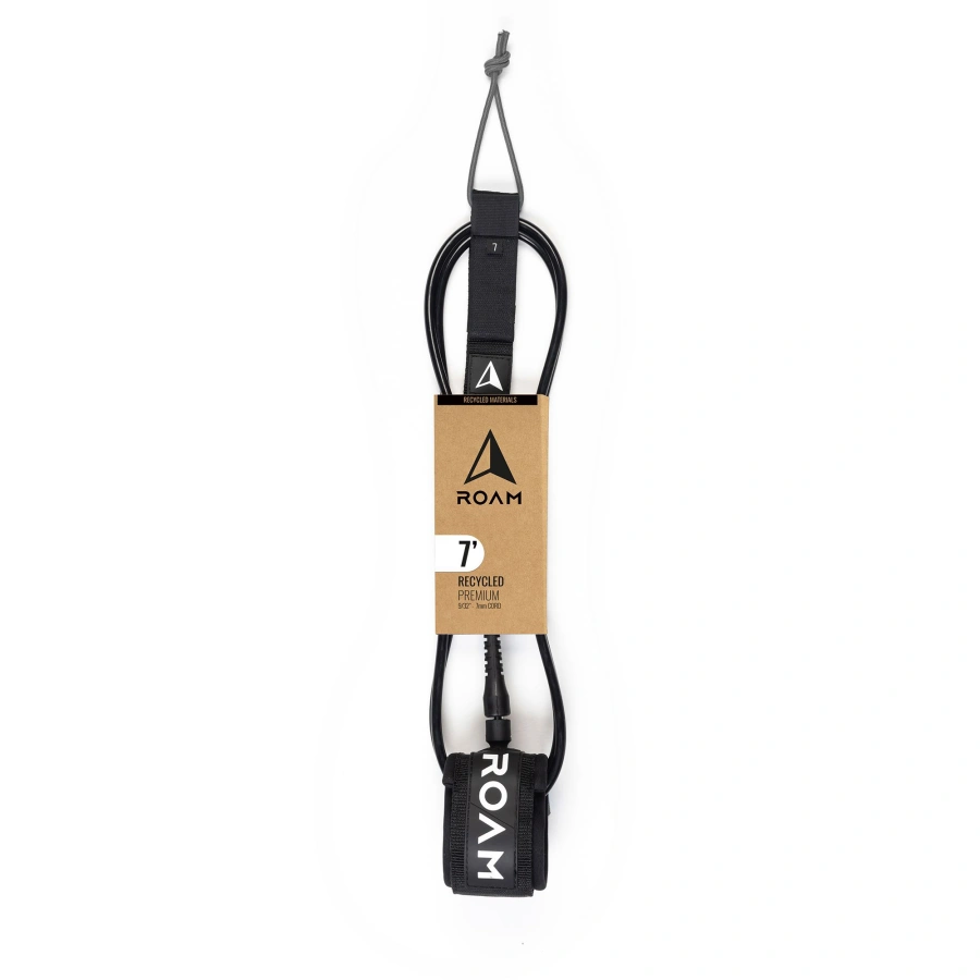 ROAM Surfboard ECO Leash Recycled 7.0 7mm Schwarz