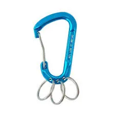 SB Alu spring hook with key rings Alu/Steel 76x45mm blue