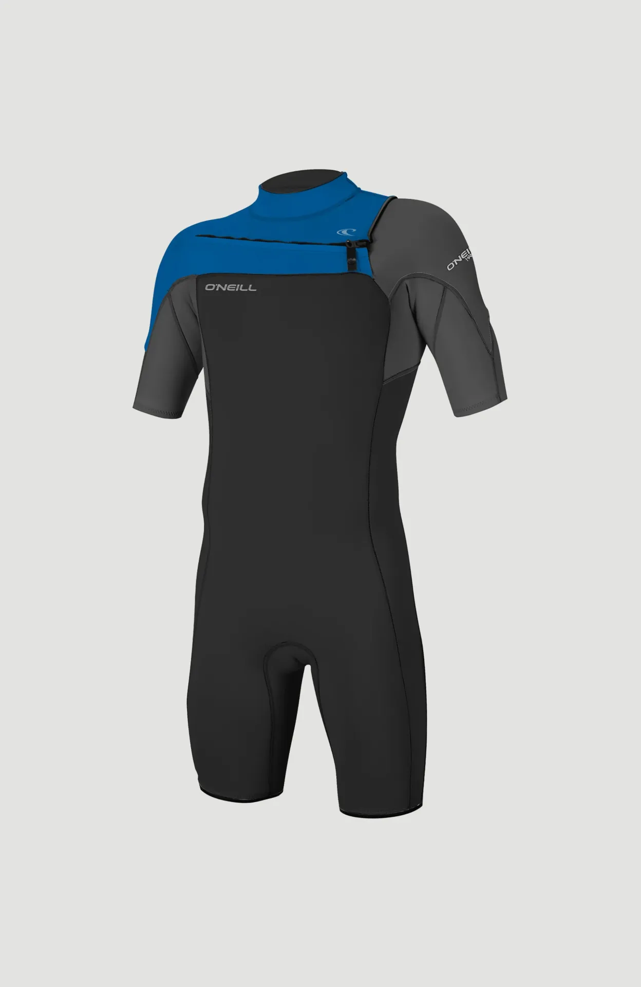 O'Neill Youth Hammer 2mm Chest Zip S/S Spring Black Blue