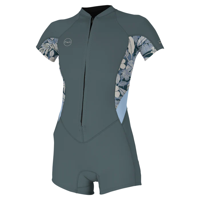 O'Neill W/ms Bahia 2/1 Back Zip S/S Spring Tempered Steel