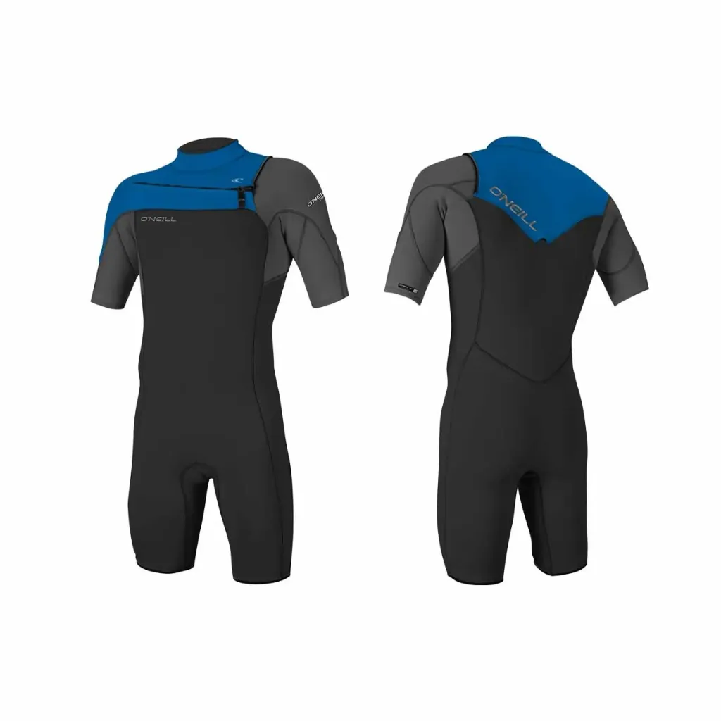 O'Neill Youth Hammer 2mm Chest Zip S/S Spring Black Ocean
