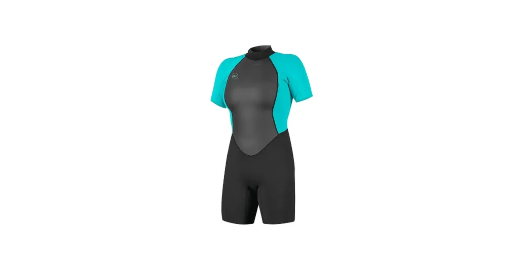 O'Neill W/ms Reactor-2 2mm Back Zip S/S Spring Black/Light Aqua (6)