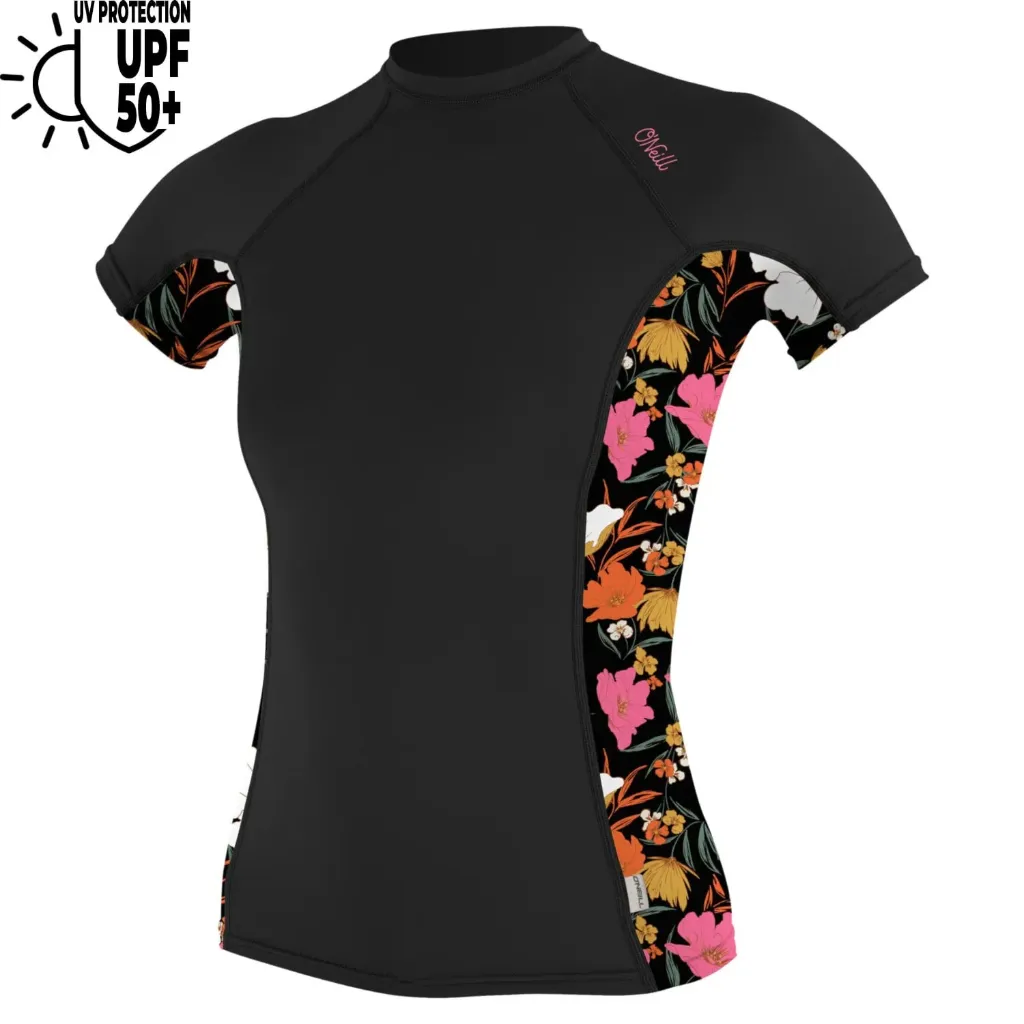 O'Neill Wms Side Print S/S Black (SMALL)