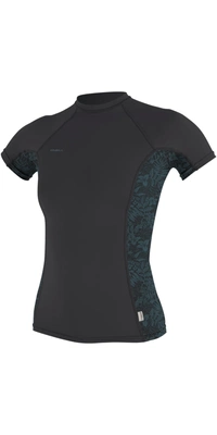 [5694 IQ4 S] O'Neill W/ms Hyperfreak Skins S/S Rash Guard Tempered Steel (SMALL)