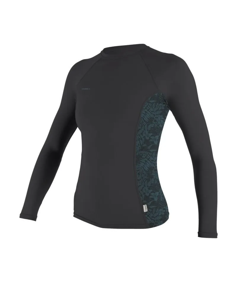 [5695 IQ4 S] O'Neill Women Hyperfreak Skins L/S Rash Guard Tempered Steel (SMALL)