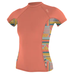 O'Neill Girls Skins S/S Turtleneck Burnt Coral/Arta Geo (8)