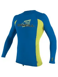 O'Neill Youth Premium Skins L/S Rash Guard Ocean/Electic Lime