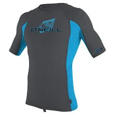 O'Neill Youth Premium Skins S/S Rash Guard Graphic/Sky