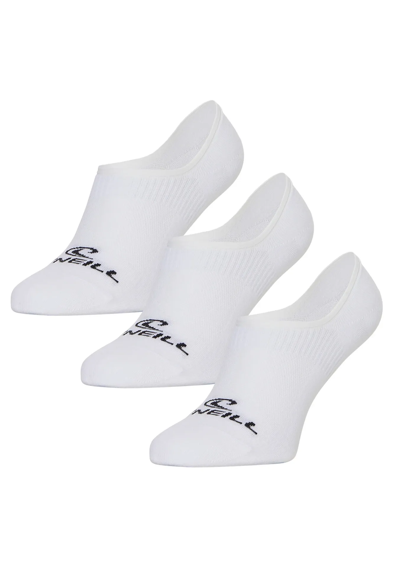 O'Neill Woman Men Footies (Invisible Sneaker) 3-Pack Socks White