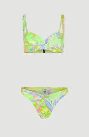[1800114] O'Neill Tina Line Brights Bikini Set Yellow Summer Brights (36C)