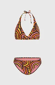 O'Neill Marga-Rita Bikini Set Orange Rainbow Stripe