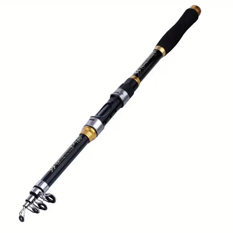 Fishing rod 180 Sougayilang Beginner Black Telescopic Fishing Rod, Straight Handle Made of Fiberglass